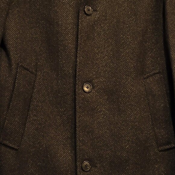 Club Monaco Loukas Herringbone Manteaux Black Mix/Noir Wool Coat - Men's, NWT - Picture 7 of 10